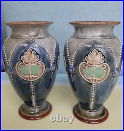 Antique Pair of Doulton Lambeth Vases