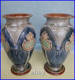 Antique Pair of Doulton Lambeth Vases