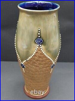 Antique Royal Doulton Gilded Lambeth Stoneware 1920's Vase, Margaret Thompson