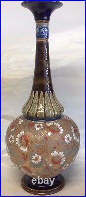 Antique Royal Doulton Lambeth Slater Stoneware Signed 15 3/4 Vase