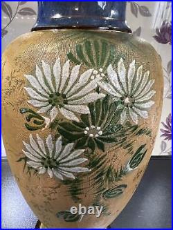 Antique Royal Doulton Lambeth Slaters Vase Earthenware Enamels Art Nouveau 1900