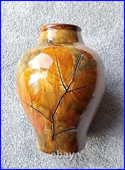 Antique Royal Doulton Lambeth Vase with autumn leaves