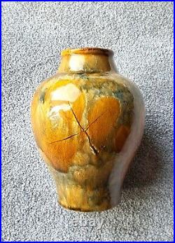 Antique Royal Doulton Lambeth Vase with autumn leaves