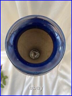 Antique Royal Doulton Stoneware Vase c1915 Lambeth style flower design