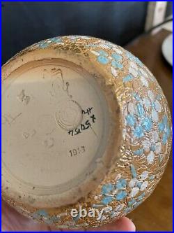 Antique Royal Doulton stoneware art pottery Lambeth hanpainted jug and bowl 1916