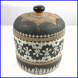 Antique Stoneware Doulton Lambeth Cheese Dome Bell Cover Relief Decoration