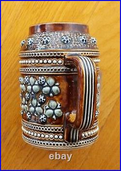 Antique Victorian 1875 Doulton Lambeth Ceramic Pottery Jug Mug Sea Shell England