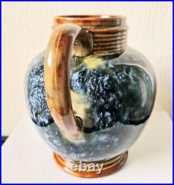 Art Nouveau Doulton 1870's Lambeth Stoneware Blue Bottled Glaze Jug Rare Antique