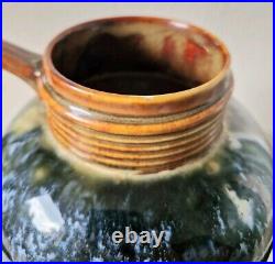 Art Nouveau Doulton 1870's Lambeth Stoneware Blue Bottled Glaze Jug Rare Antique