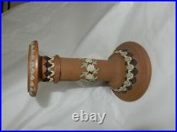 Attractive Pair Of Doulton Stoneware Candlesticks 16 CM Tall