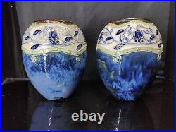 Beautiful Antique Rare Pair of Royal Doulton Art Nouveau Stoneware Vases