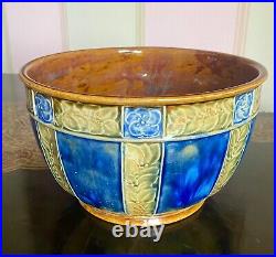 Beautiful Doulton Lambeth Planter. Leaf Flower design by Ethel Beard, initialled