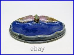 Beautiful ROYAL DOULTON Lambeth Moth Bibelot Pottery Dish by Ethel Beard ca 1920