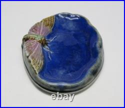 Beautiful ROYAL DOULTON Lambeth Moth Bibelot Pottery Dish by Ethel Beard ca 1920