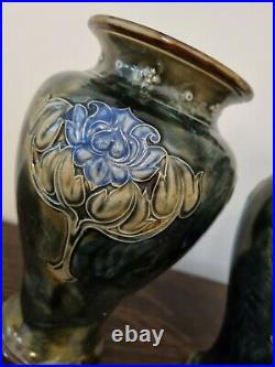 Beautiful pair of Royal Doulton Lily Partington Art Nouveau Vases