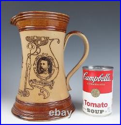 C. 1900 Doulton Lambeth Handy Man Boer War Commemorative Jug Pitcher Stoneware