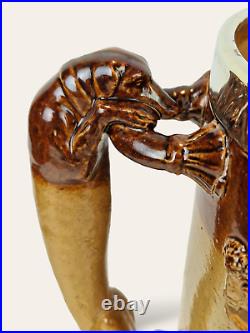 Dachshunds! For Lovers of Doulton Lambeth, and Dachshunds! Harvest Tyg c. 1885