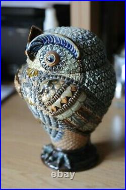 Doulton Lambeth 1883 Owl tobacco jar attributed to Mark Marshall