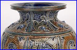 Doulton Lambeth Aesthetic Movement Art Pottery Vase by Emily Edwards 1875