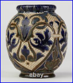 Doulton Lambeth Art Pottery Vase By Elizabeth Small 1880