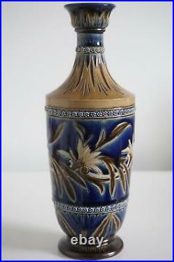 Doulton Lambeth Art Pottery Vase Foliate Design Florence Barlow c. 1879