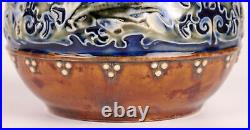 Doulton Lambeth Art Pottery Vase with Fish by Maud Bowden