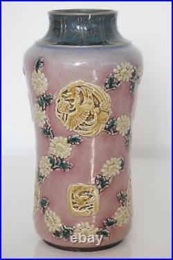 Doulton Lambeth Chinoiserie Vase Dragon & Phoenix Mary Aitken c. 1880