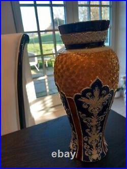 Doulton Lambeth English Vase Blue & Beige