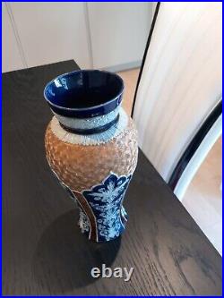 Doulton Lambeth English Vase Blue & Beige