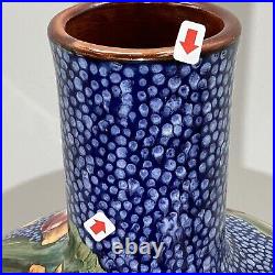 Doulton Lambeth Faience 1879 Glazed Stoneware Floral Vase READ