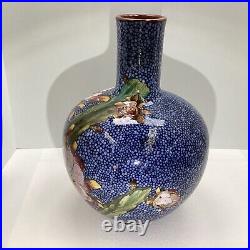 Doulton Lambeth Faience 1879 Glazed Stoneware Floral Vase READ