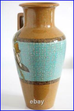 Doulton Lambeth Faience Ewer Or Vase Floral Design Mary Capes c1880