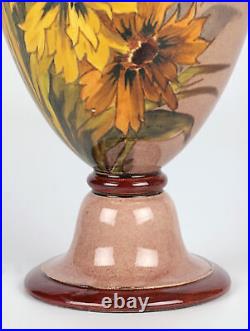 Doulton Lambeth Faience Floral Painted Jug Signed