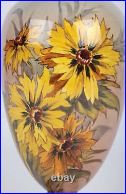 Doulton Lambeth Faience Floral Painted Jug Signed