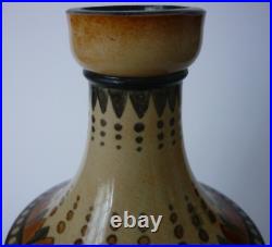 Doulton Lambeth Faience Lily Floral Decoration Vase Signed John Beard 1878