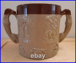 Doulton Lambeth Large Salt Glazed Stoneware Two-handled Mug/tankard Very Rare