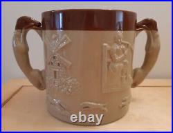 Doulton Lambeth Large Salt Glazed Stoneware Two-handled Mug/tankard Very Rare