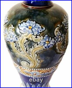 Doulton Lambeth Pair Of Stoneware Vases By Emily Partington