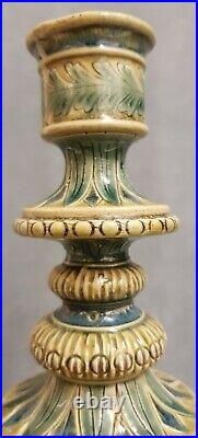 Doulton Lambeth Saltglaze Stoneware art pottery Candlestick Griffins 1879