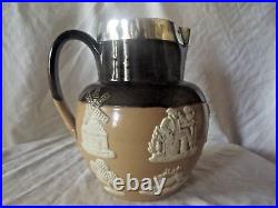 Doulton Lambeth Silver Mounted Hunting Jug 1897