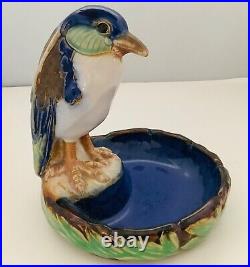 Doulton Lambeth Stoneware Bibelot Kingfisher Dish Harry Simeone Blue Green HTF