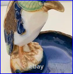 Doulton Lambeth Stoneware Bibelot Kingfisher Dish Harry Simeone Blue Green HTF