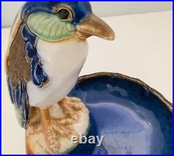 Doulton Lambeth Stoneware Bibelot Kingfisher Dish Harry Simeone Blue Green HTF