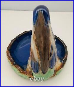 Doulton Lambeth Stoneware Bibelot Kingfisher Dish Harry Simeone Blue Green HTF