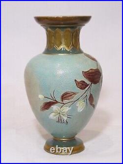 Doulton Lambeth Stoneware Chiné Vase by Ethel Beard, Floral Decoration