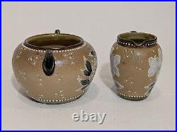 Doulton Lambeth Stoneware Slaters Patent Sugar + Creamer Emily Partington