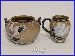 Doulton Lambeth Stoneware Slaters Patent Sugar + Creamer Emily Partington