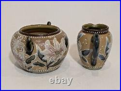 Doulton Lambeth Stoneware Slaters Patent Sugar + Creamer Emily Partington