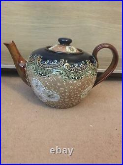 Doulton Lambeth Teapot And Sugar Bowl