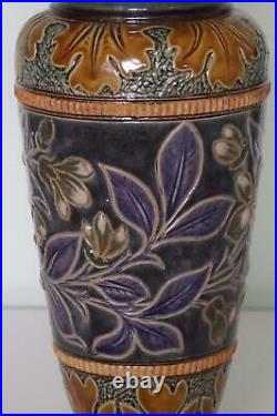 Doulton Lambeth Vase Pate-Sur-Pate Flowers Elizabeth M. Small c. 1883